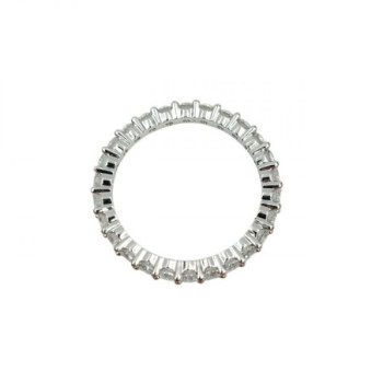 Swarovski Vittore XL White Rhodium Plated Ring - Size 58