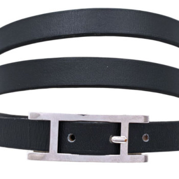 HERMES BRACELET HAPI TRIPLE TOUR NOIR FULL SET