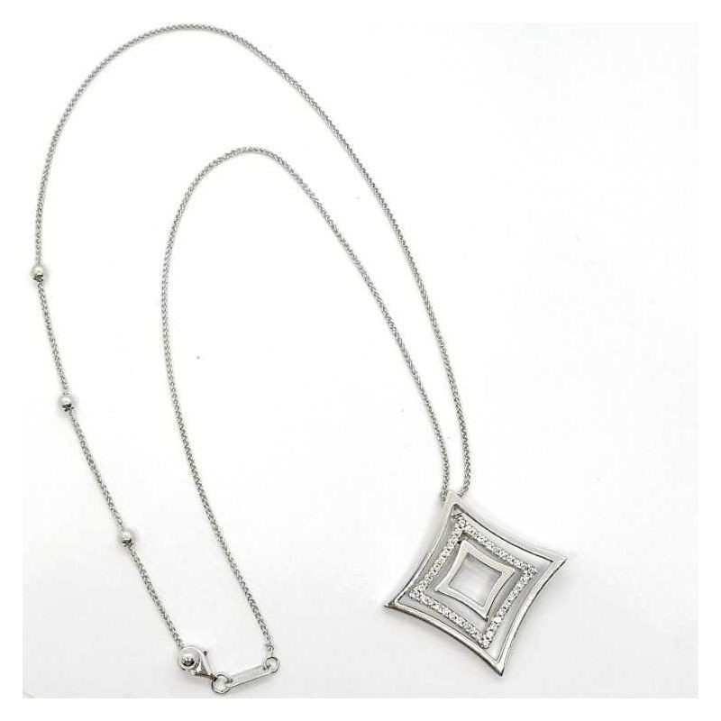 COLLIER CHIMENTO OR BLANC 18K 10.64 GRS DIAMANTS 45CM