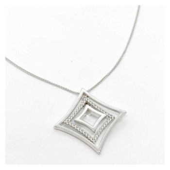 COLLIER CHIMENTO OR BLANC 18K 10.64 GRS DIAMANTS 45CM