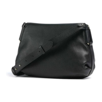 Coccinelle, Cross Body Bags, Female, Black, ONE SIZE, Black Leather Shoulder Bag with Magnetic Closure