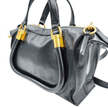 CHLOE PARATY 24 CUIR NOIR
