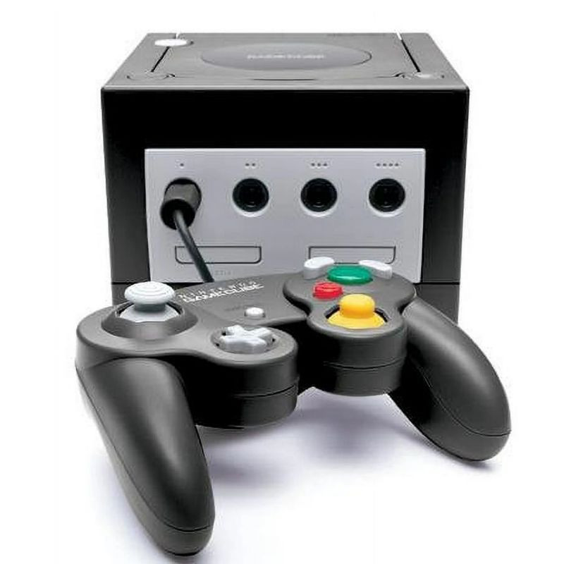 CONSOLE GAMECUBE NOIR + CARTE MEMOIRE + MANETTE