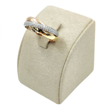 BAGUE CARTIER TRINITY SEMI PAVEE DMT 18K 6.24GR 55
