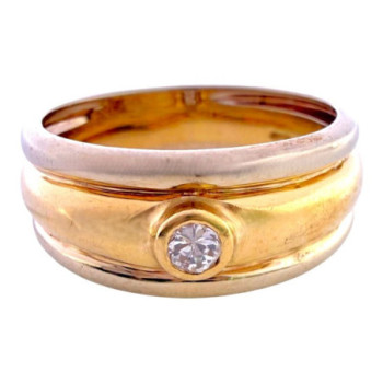BAGUE OR JAUNE 18CT & DIAMANT 7.04GR