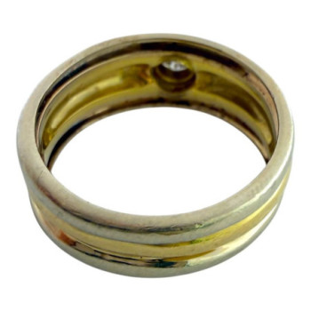 BAGUE OR JAUNE 18CT & DIAMANT 7.04GR