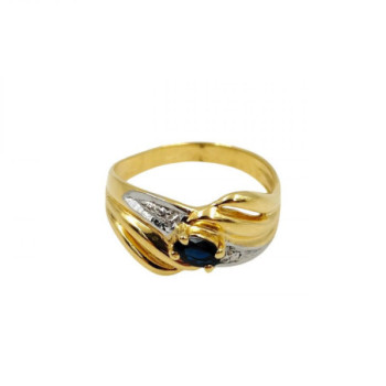 BAGUE OR 18K 3.51GR SAPHIR T52
