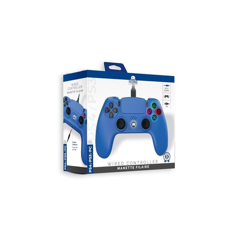 FREAKS AND GEEKS - WIRED CONTROLLER FOR PS4 WITH 3M CABLE - BLUE