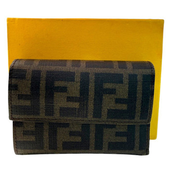 PORTE MONNAIE FENDI MARRON