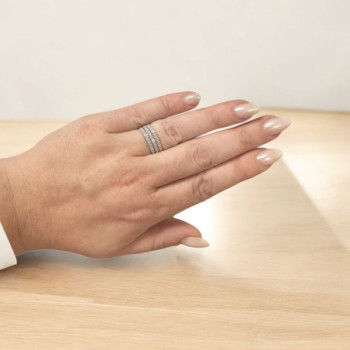 BAGUE MAUBOUSSIN LE PREMIER JOUR OR BLANC 4.41GRS TAILLE 56