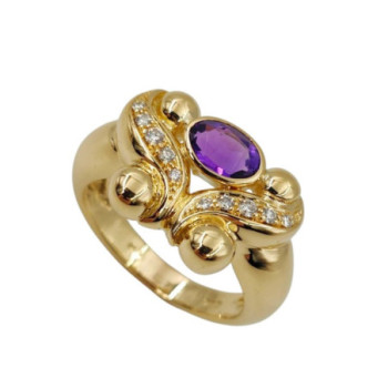 BAGUE OR 18K 12.03 GR DIAMANTS T58