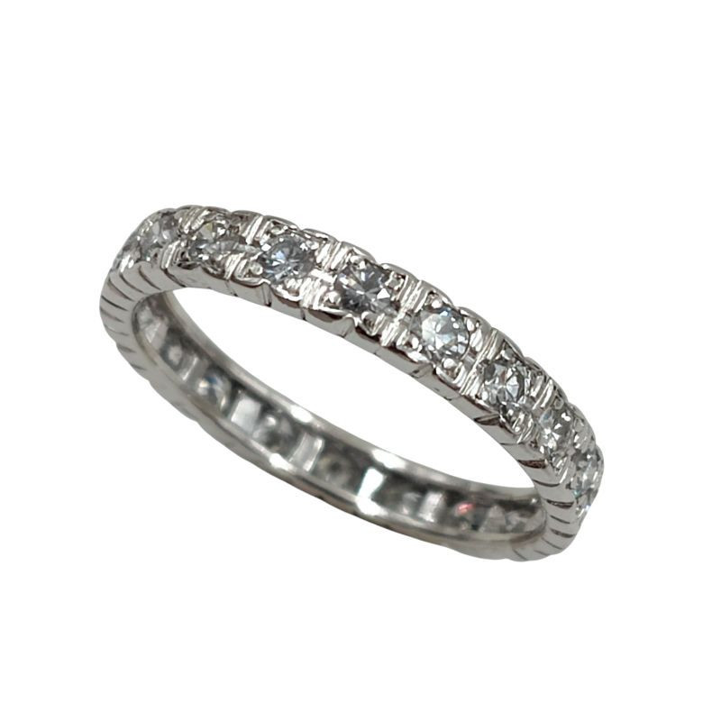 BAGUE OR BLANC 18CT 3.33GR DMT T56