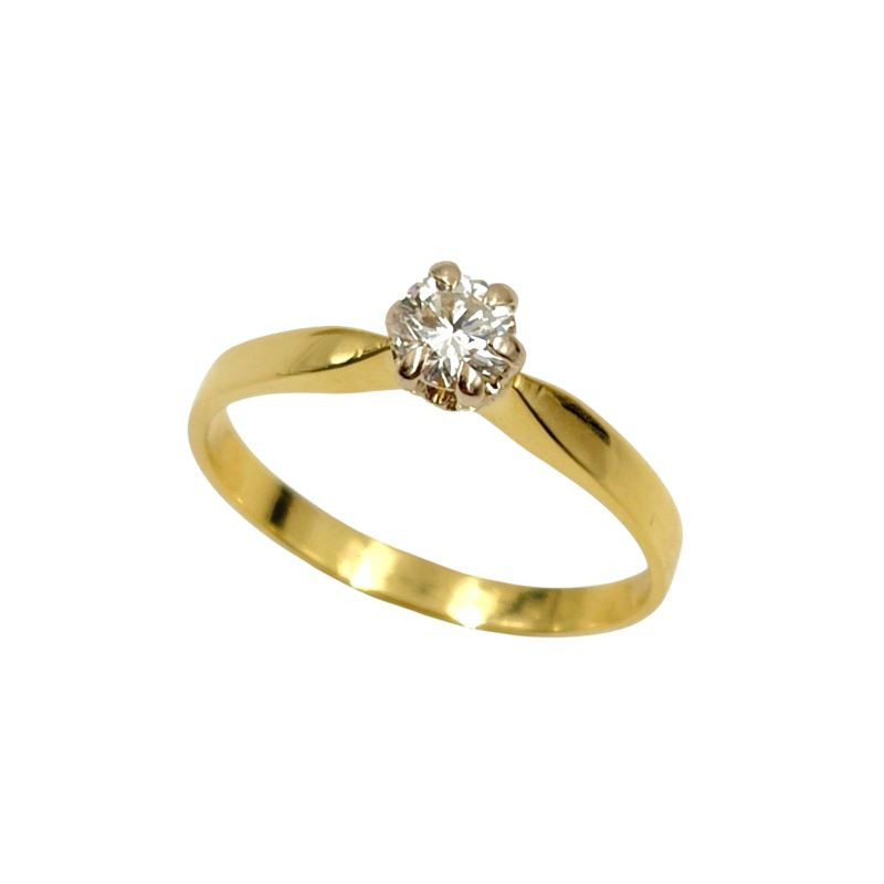 BAGUE OR  JAUNE 18CT  2.83GR DMT SOLITAIRE T58