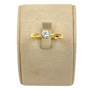 BAGUE OR  JAUNE 18CT  2.83GR DMT SOLITAIRE T58