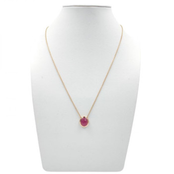COLLIER OR ROSE 18CT 4.80GR AGATE ROSE 42CM