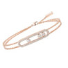 BRACELET MESSIKA MOVE CLASSIQUE PAVE OR ROSE 18K DMT 5.70GR DE 14 A 18CM