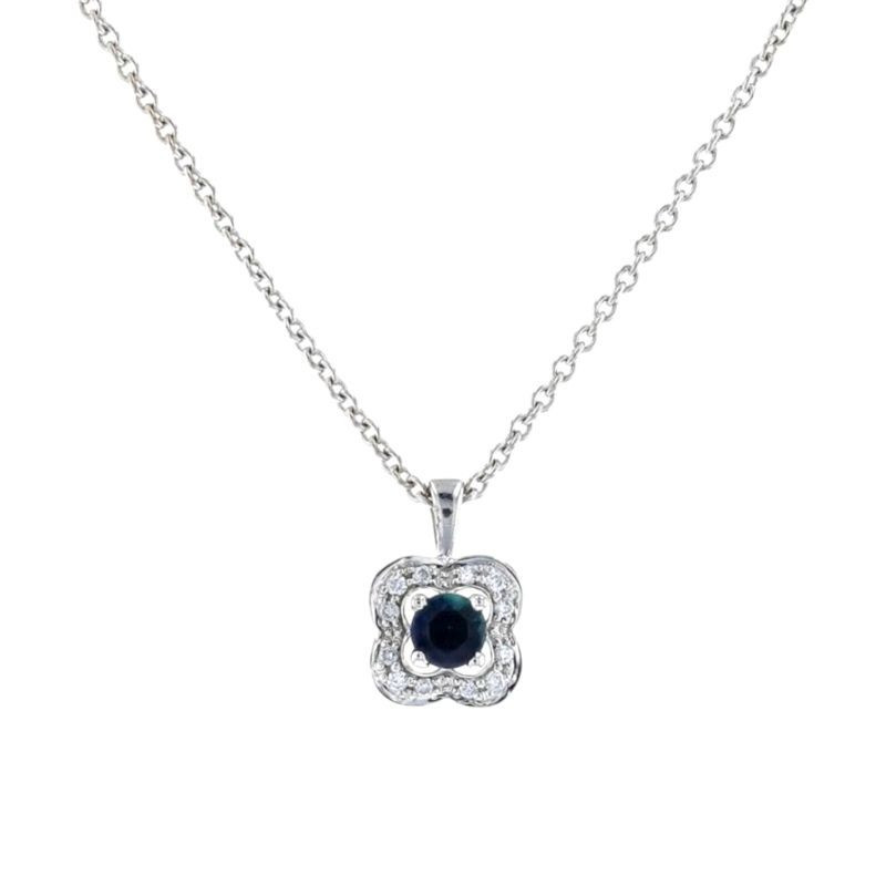 MAUBOUSSIN COLLIER OR BLANC 18K DTS/SAPHIR 3.29GR SEX AND LOVE 43CM