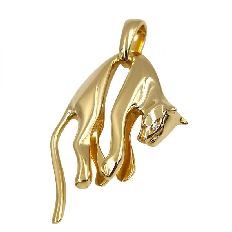 PENDENTIF OR 18CT PANTHERE 27.60GR DMT 3X5.2CM
