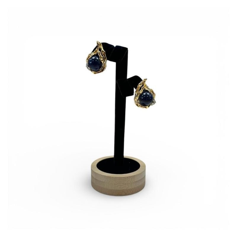 BOUCLE OREILLE GILBERT ALBERT OR JAUNE 18CT 14.53GRS + DMNTS 2.8X2.3CM