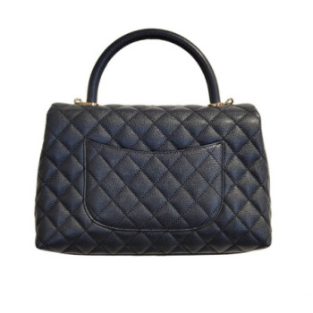 CHANEL COCO HANDLE MEDIUM CUIR CAVIAR BLUE NAVY