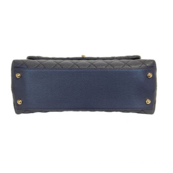 CHANEL COCO HANDLE MEDIUM CUIR CAVIAR BLUE NAVY