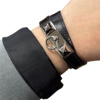 BRACELET HERMES RIVALE DOUBLE TOUR NOIR M T3 BOITE