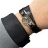 BRACELET HERMES RIVALE DOUBLE TOUR NOIR M T3 BOITE