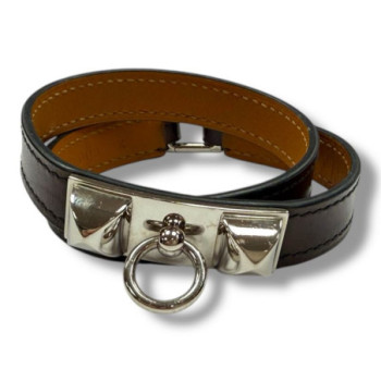 BRACELET HERMES RIVALE DOUBLE TOUR NOIR M T3 BOITE