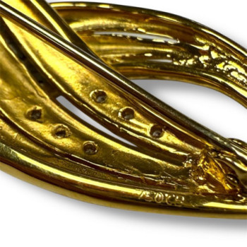 BROCHE OR JAUNE 18CT DMTS 13.25GRS CB 5.4 X 2.3 CM