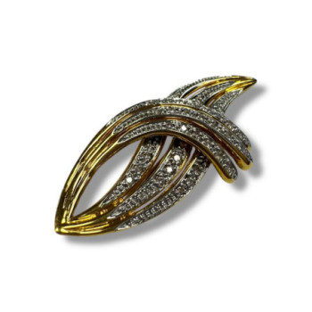 BROCHE OR JAUNE 18CT DMTS 13.25GRS CB 5.4 X 2.3 CM