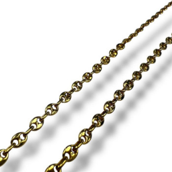 CHAINE OR JAUNE 18CT 12.40GRS PEITE GRAINE CAFE 50X0.4CM