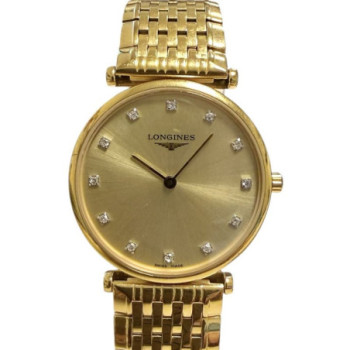 LONGINES LA GRANDE CLASSIQUE DE LONGINES DIAMOND (1/10 CT. T.W.) GOLD PVD BRACELET WATCH 29MM