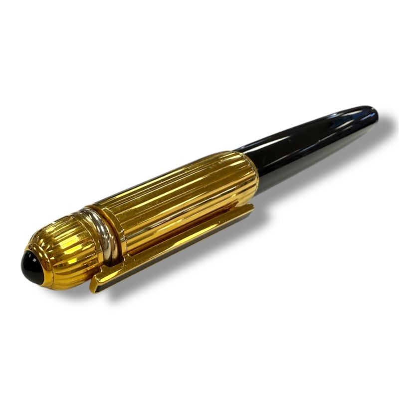 STYLO PASHA PLUME CARTIER 14X1.6 CM RESINE METAL DORE ET OR JAUNE 18CT
