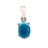 PENDENTIF OR 18CT BLANC  AVEC TOPAZ 1.29 GR