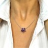Collier Meylan Or Blanc 18ct 4.4Gr avec fleur amethyste et brillant