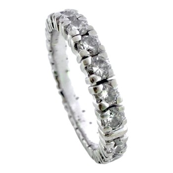 Bague Rivière de Diamants (1.76 Cts) Or Blanc 14k & 3.26Gr