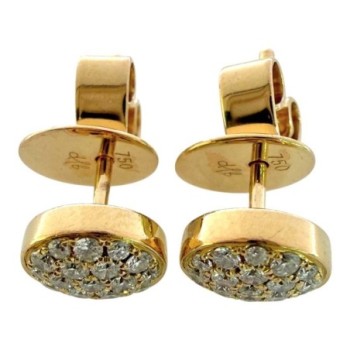 CLOUS D'OREILLES OR JAUNE 18CT ET DIAMANTS 3.09GR
