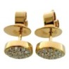 CLOUS D'OREILLES OR JAUNE 18CT ET DIAMANTS 3.09GR