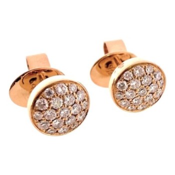CLOUS D'OREILLES OR JAUNE 18CT ET DIAMANTS 3.09GR