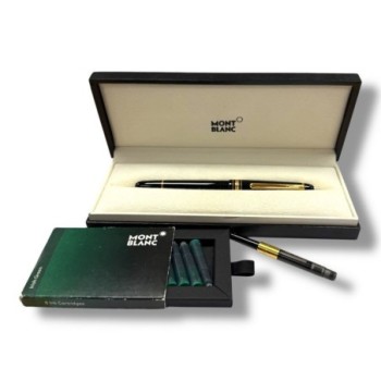MONTBLANC STYLO PLUME MEISTERSTÜCK CLASSIQUE RESINE PLAQUE OR 14CT 14CM