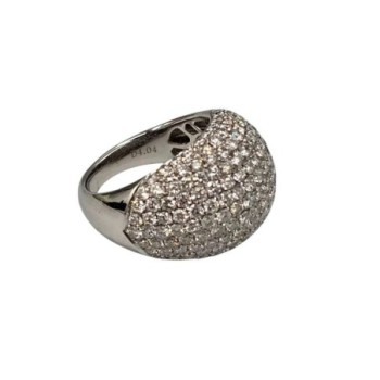 BAGUE OR BLANC 18 CT DIAMANTS 4.4CT T 53 9.03GRS