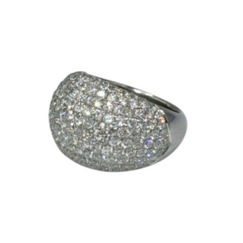 BAGUE OR BLANC 18 CT DIAMANTS 4.4CT T 53 9.03GRS