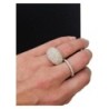 BAGUE OR BLANC 18 CT DIAMANTS 4.4CT T 53 9.03GRS