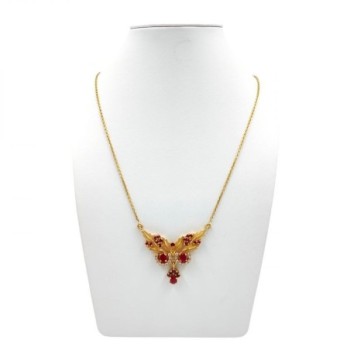 COLLIER OR 18CT 16.43GR DTS/RUBIS 2,10 CT 42/45 CM CERTIFICAT