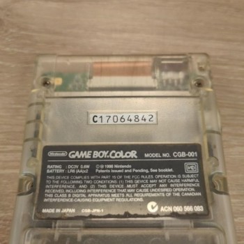 CONSOLE GAMEBOY COLOR TRANSPARENTE