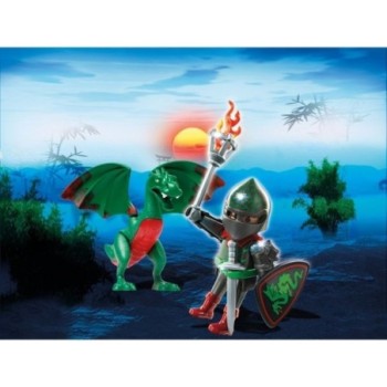 PLAYMOBIL COMBATTANT AVEC DRAGON VERT (6836)