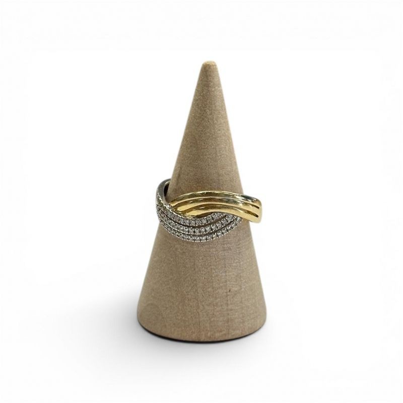 BAGUE OR JAUNE BLANC 18CT 3.51GRS DMNTS T52