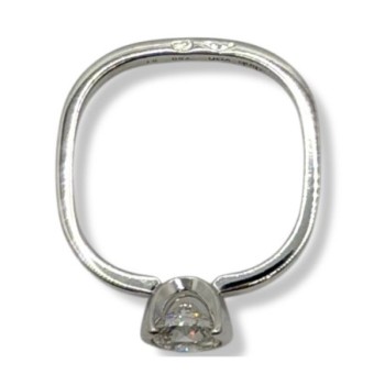 DINH VAN SOLITAIRE FLORE PETIT MODELE OR BLANC 18CT DIAMANT T51 2.85 GR FULL SET 2014