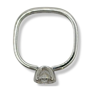 DINH VAN SOLITAIRE FLORE PETIT MODELE OR BLANC 18CT DIAMANT T51 2.85 GR FULL SET 2014