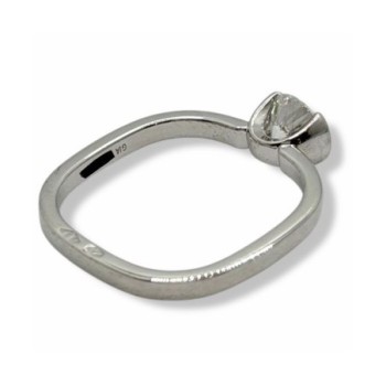 DINH VAN SOLITAIRE FLORE PETIT MODELE OR BLANC 18CT DIAMANT T51 2.85 GR FULL SET 2014